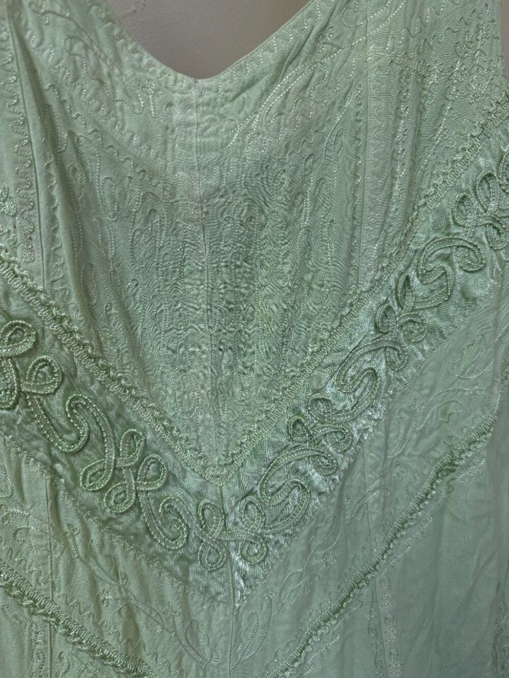 Holy Clothing Mint Green Embroidered Boho Maxi Dress - Size 2X - Picture 6 of 6